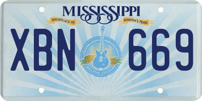 MS license plate XBN669