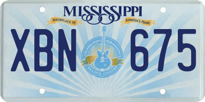 MS license plate XBN675