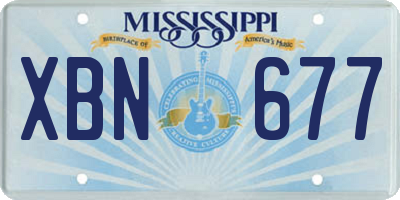 MS license plate XBN677