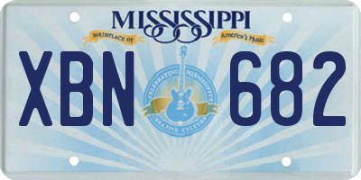 MS license plate XBN682