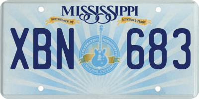 MS license plate XBN683