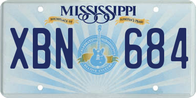 MS license plate XBN684