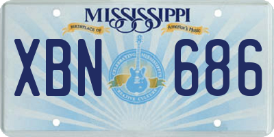 MS license plate XBN686