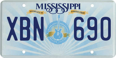 MS license plate XBN690