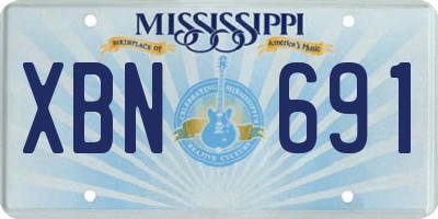 MS license plate XBN691
