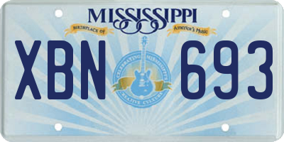 MS license plate XBN693