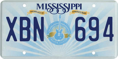 MS license plate XBN694