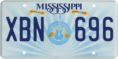 MS license plate XBN696