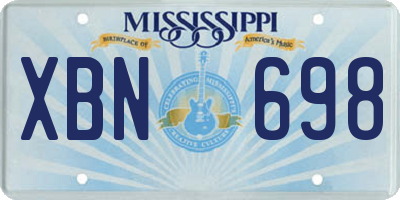 MS license plate XBN698