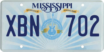 MS license plate XBN702
