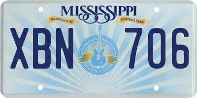 MS license plate XBN706
