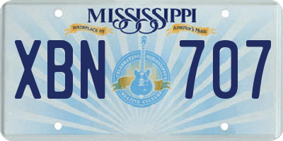 MS license plate XBN707