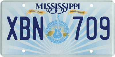 MS license plate XBN709