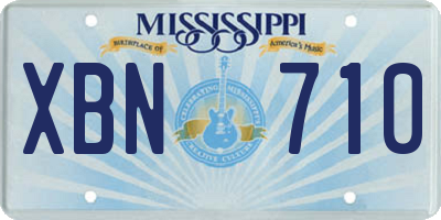 MS license plate XBN710