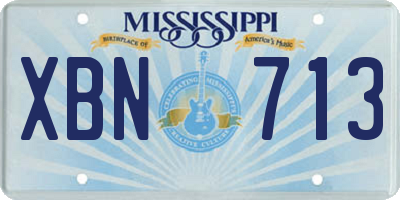 MS license plate XBN713