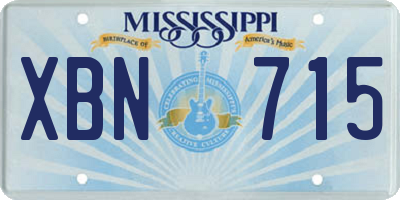 MS license plate XBN715