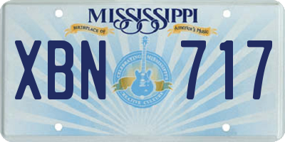 MS license plate XBN717