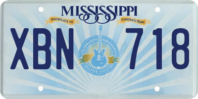 MS license plate XBN718