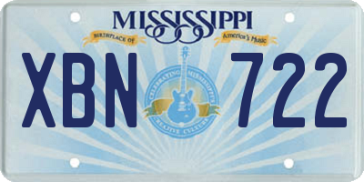 MS license plate XBN722