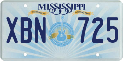 MS license plate XBN725