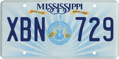MS license plate XBN729