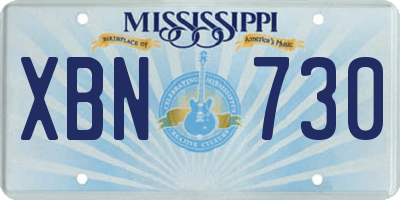 MS license plate XBN730