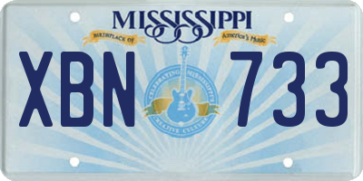 MS license plate XBN733