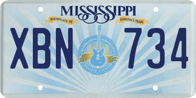MS license plate XBN734