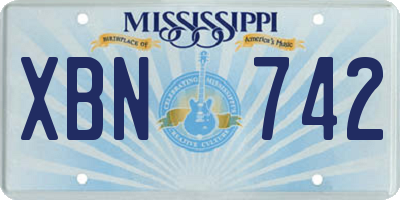 MS license plate XBN742
