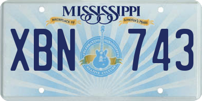 MS license plate XBN743
