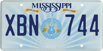 MS license plate XBN744