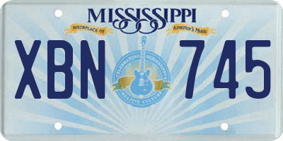 MS license plate XBN745