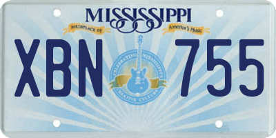 MS license plate XBN755