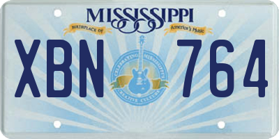 MS license plate XBN764