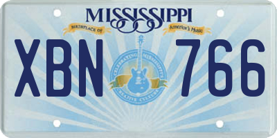 MS license plate XBN766