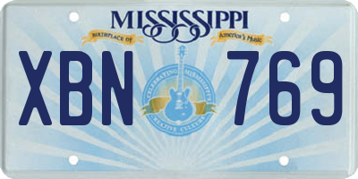MS license plate XBN769