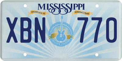 MS license plate XBN770
