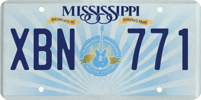MS license plate XBN771