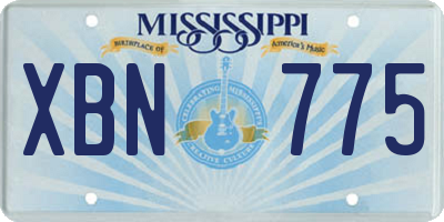 MS license plate XBN775