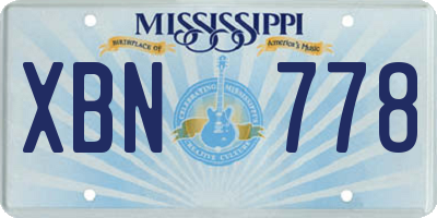 MS license plate XBN778