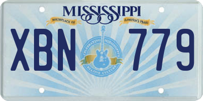 MS license plate XBN779