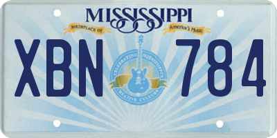 MS license plate XBN784