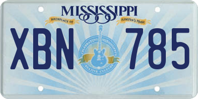 MS license plate XBN785