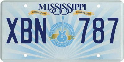 MS license plate XBN787