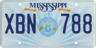 MS license plate XBN788