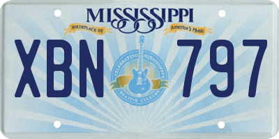 MS license plate XBN797