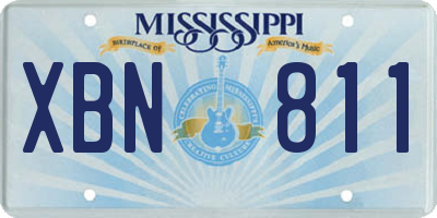 MS license plate XBN811