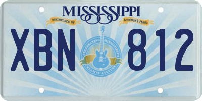 MS license plate XBN812