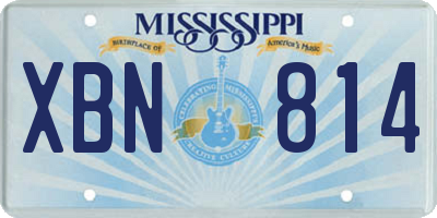 MS license plate XBN814