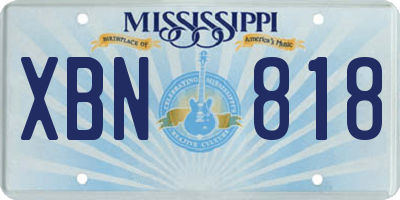 MS license plate XBN818